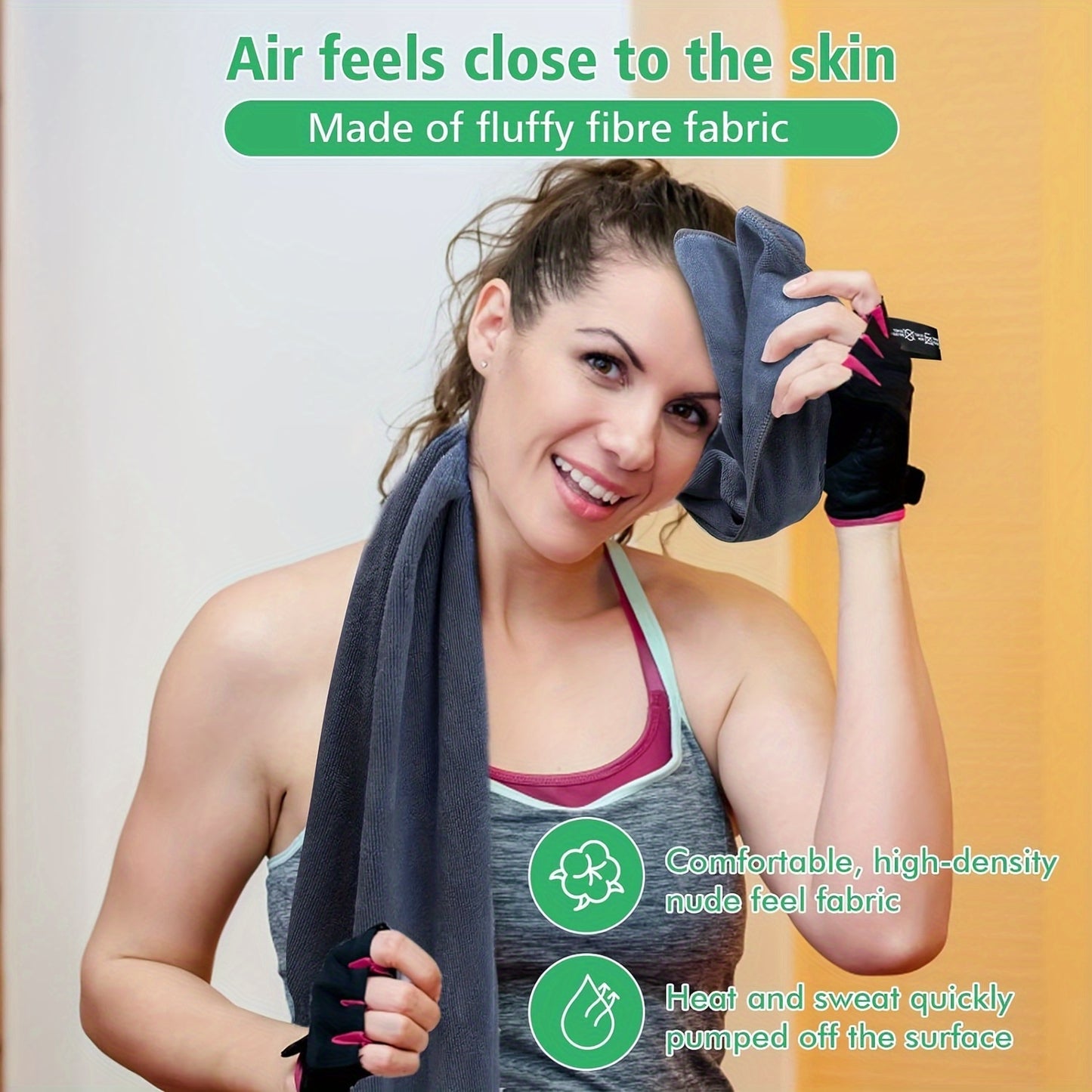 Serviette de Fitness I 120x50cm I Serviette d'exercice en microfibre avec sac à fermeture éclair, idéale pour la salle de sport et l'entraînement