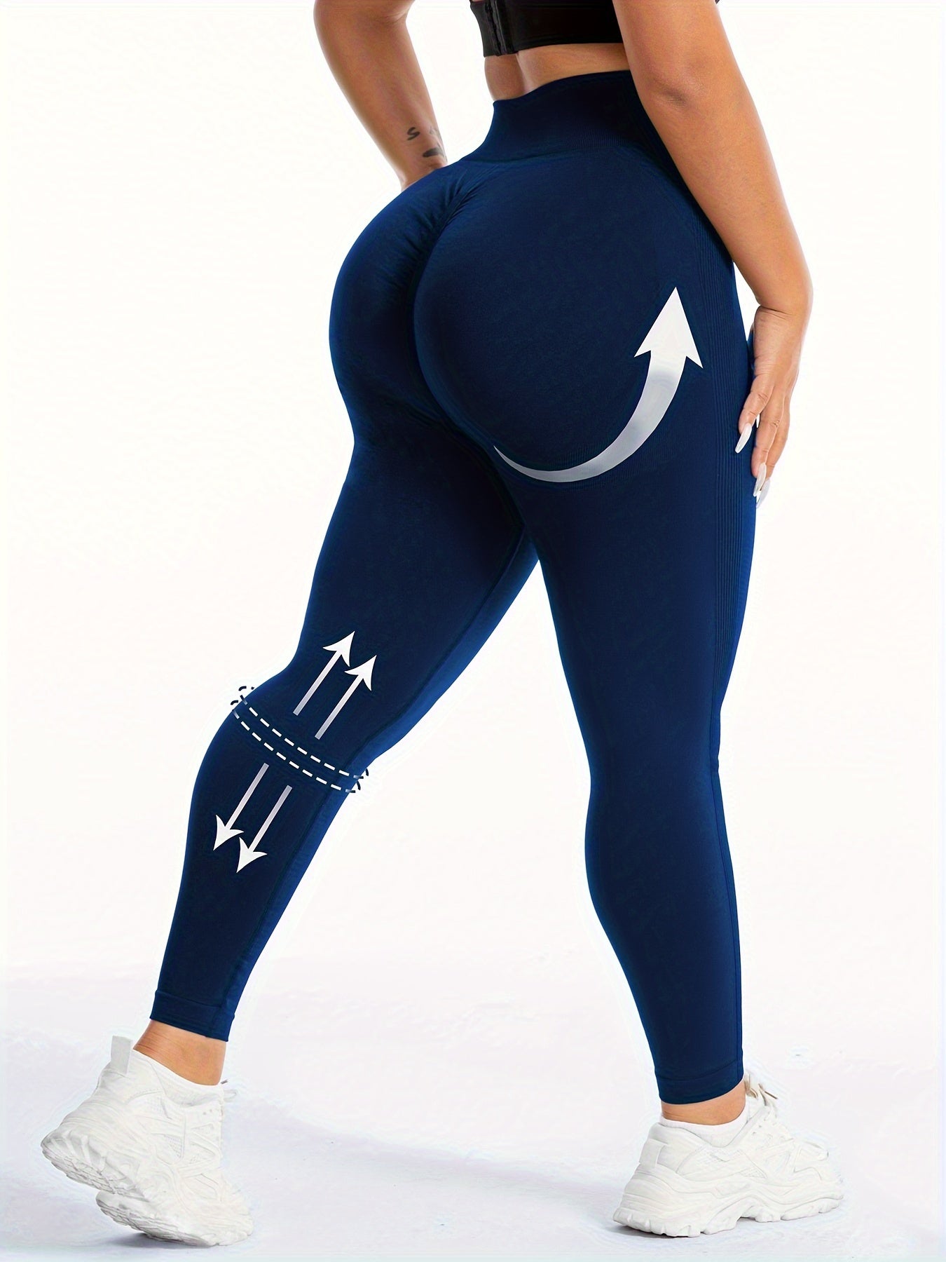 Leggings de Yoga Taille Grande Haute Taille Femme - Sans Couture, Élastiques pour Fitness et Course